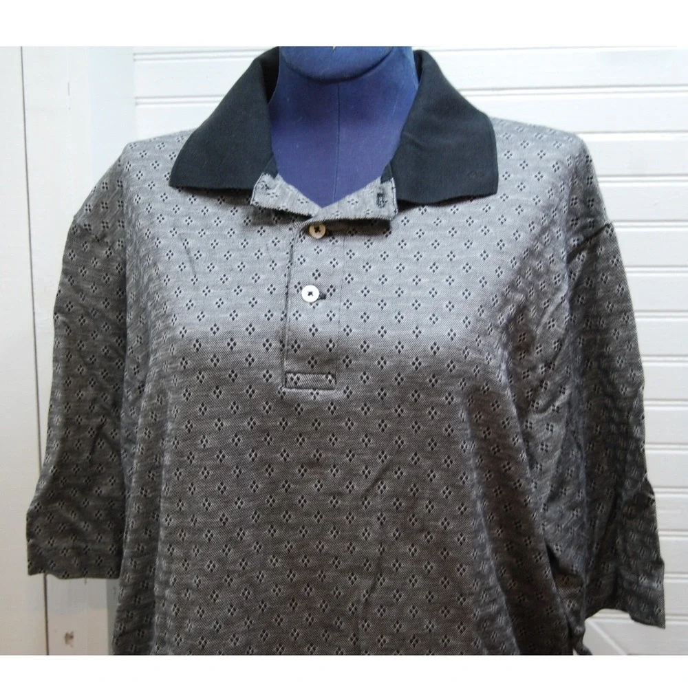 Vintage Ralph Lauren Golf Polo Men's Medium 100% cotton‎ gray and black UNISEX